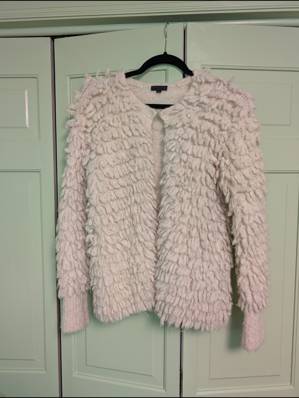 J. Crew Collection Cream Loop Knit Textured Cardigan